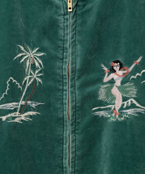 REMI RELIEF(レミレリーフ)の「【イベント限定】【別注】REMI RELIEF / Souvenir Jacket Hawaiian(スカジャン・メンズ・グリーン・MEDIUM/SMALL/XX-LARGE/X-LARGE/LARGE)」の5枚目の写真