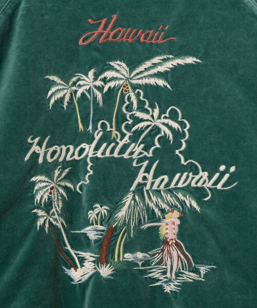 REMI RELIEF(レミレリーフ)の「【イベント限定】【別注】REMI RELIEF / Souvenir Jacket Hawaiian(スカジャン・メンズ・グリーン・MEDIUM/SMALL/XX-LARGE/X-LARGE/LARGE)」の9枚目の写真