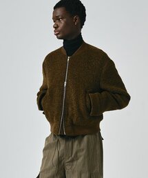 NOIRER（ノイア）の「ファンシーアルパカクロップブルゾン（カーキブラウン）（ブルゾン）」