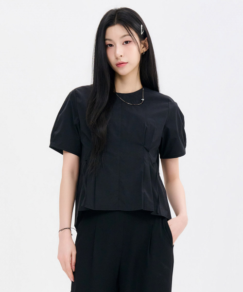 CHASECULT(チェイスカルト)の「レディース シュリンク 半袖ブラウス-FBRG5575D03(シャツ/ブラウス・レディース・ブラック・85/90)」の3枚目の写真