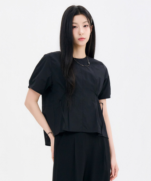 CHASECULT(チェイスカルト)の「レディース シュリンク 半袖ブラウス-FBRG5575D03(シャツ/ブラウス・レディース・ブラック・85/90)」の5枚目の写真