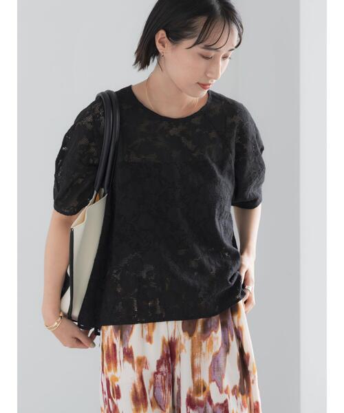 Te chichi(テチチ)の「メッシュレースボリュームスリーブブラウス(シャツ/ブラウス・レディース・オフホワイト/ブラック・F)」の2枚目の写真