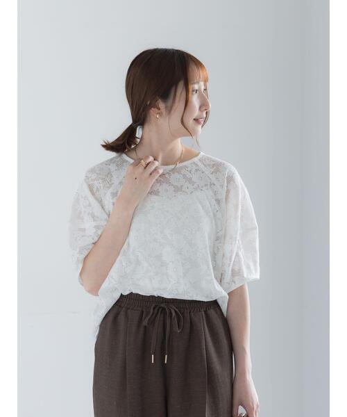 Te chichi(テチチ)の「メッシュレースボリュームスリーブブラウス(シャツ/ブラウス・レディース・オフホワイト/ブラック・F)」の5枚目の写真