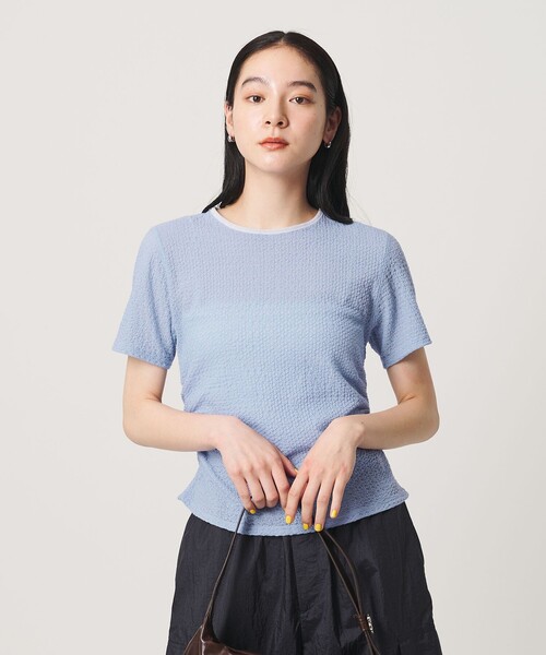 BEAUTY&YOUTH UNITED ARROWS(ビューティーアンドユースユナイテッドアローズ)の「ベロア パイピング ギャザー カットソー(Tシャツ/カットソー・レディース・ホワイト/ブラック/ライトブルー・FREE)」の5枚目の写真