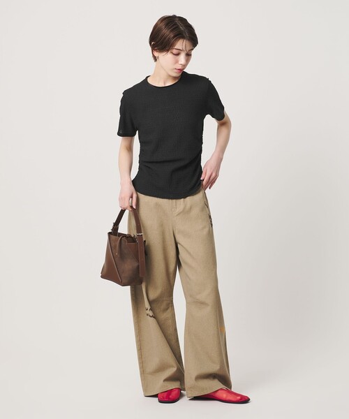 BEAUTY&YOUTH UNITED ARROWS(ビューティーアンドユースユナイテッドアローズ)の「ベロア パイピング ギャザー カットソー(Tシャツ/カットソー・レディース・ホワイト/ブラック/ライトブルー・FREE)」の12枚目の写真