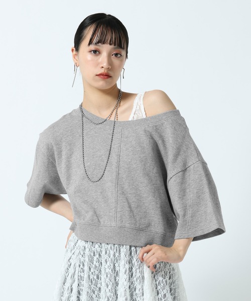 PAGEBOY（ページボーイ）の「【前後2WAY/接触冷感】マルチWAYネックアイススウェット（スウェット・レディース・グレー/ブルー/ブラック・FREE）」の4枚目の写真