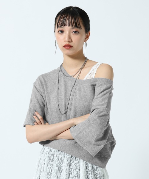 PAGEBOY（ページボーイ）の「【前後2WAY/接触冷感】マルチWAYネックアイススウェット（スウェット・レディース・グレー/ブルー/ブラック・FREE）」の5枚目の写真