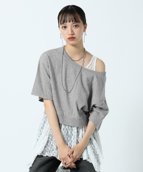PAGEBOY（ページボーイ）の「【前後2WAY/接触冷感】マルチWAYネックアイススウェット（スウェット・レディース・グレー/ブルー/ブラック・FREE）」の6枚目の写真