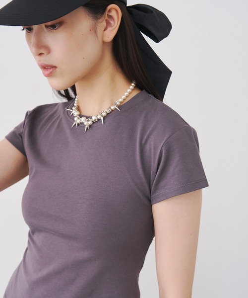 SOEMIN(ソミン)の「Back corset T-shirt/コルセットデザイン半袖Tシャツ(Tシャツ/カットソー・レディース・グレー/ピンク/ホワイト・FREE)」の21枚目の写真