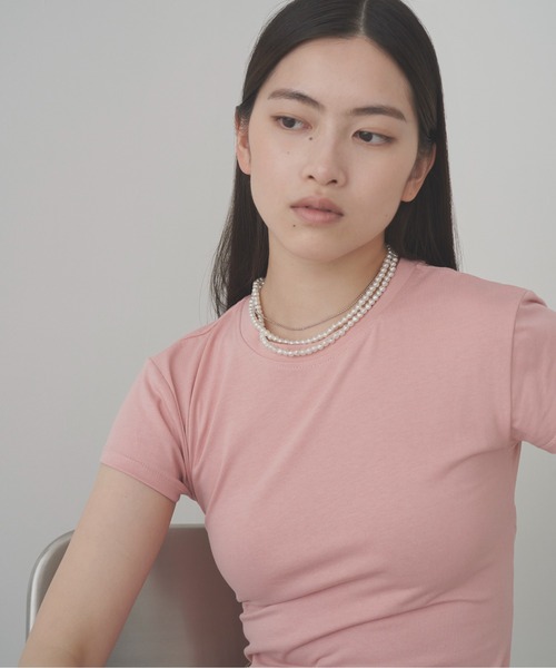 SOEMIN(ソミン)の「Back corset T-shirt/コルセットデザイン半袖Tシャツ(Tシャツ/カットソー・レディース・グレー/ピンク/ホワイト・FREE)」の12枚目の写真
