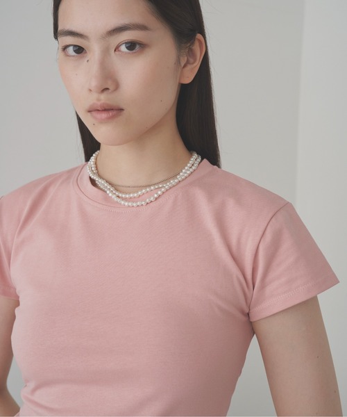 SOEMIN(ソミン)の「Back corset T-shirt/コルセットデザイン半袖Tシャツ(Tシャツ/カットソー・レディース・グレー/ピンク/ホワイト・FREE)」の13枚目の写真