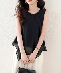 アシンメトリーシフォンブラウス