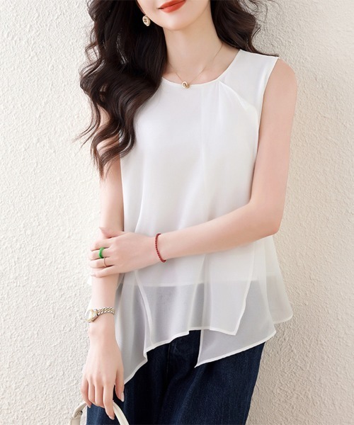 ONEP STAR(ワンピスター)の「アシンメトリーシフォンブラウス(シャツ/ブラウス・レディース・ブラック/ホワイト・MEDIUM/LARGE/X-LARGE)」の17枚目の写真