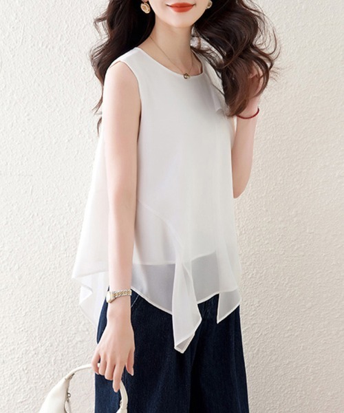 ONEP STAR(ワンピスター)の「アシンメトリーシフォンブラウス(シャツ/ブラウス・レディース・ブラック/ホワイト・MEDIUM/LARGE/X-LARGE)」の18枚目の写真