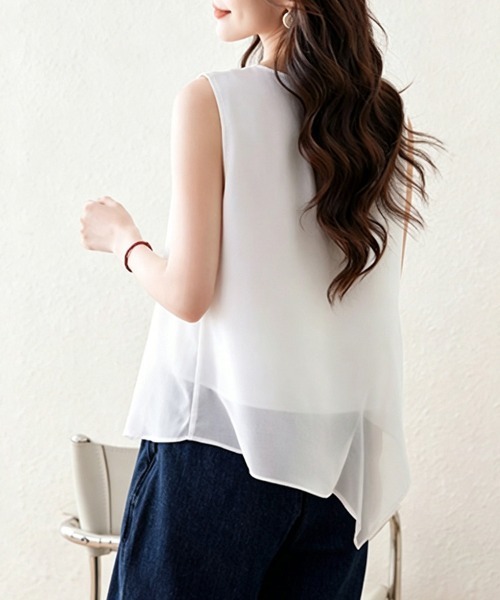 ONEP STAR(ワンピスター)の「アシンメトリーシフォンブラウス(シャツ/ブラウス・レディース・ブラック/ホワイト・MEDIUM/LARGE/X-LARGE)」の13枚目の写真