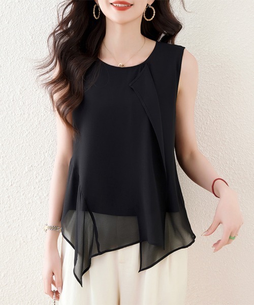 ONEP STAR(ワンピスター)の「アシンメトリーシフォンブラウス(シャツ/ブラウス・レディース・ブラック/ホワイト・MEDIUM/LARGE/X-LARGE)」の15枚目の写真