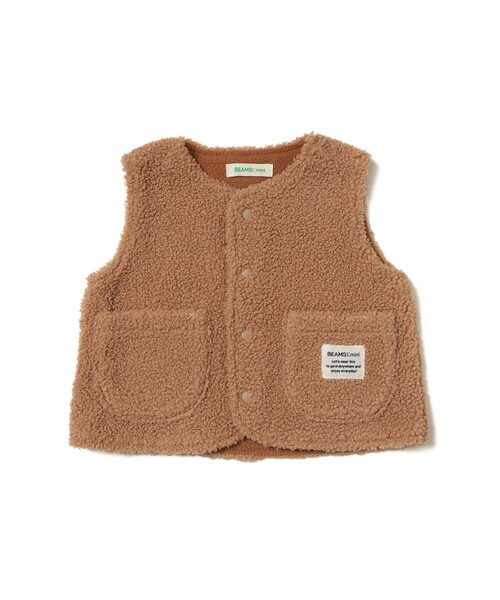 BEAMS mini(ビームスミニ)の「【WEB限定】ベビー ボア ベスト 2026FW(70~80cm)秋冬 定番 人気 プチプラ カジュアル もこもこ(ロンパース・キッズ・ベージュ/ホワイト系その他5・80/70)」の2枚目の写真