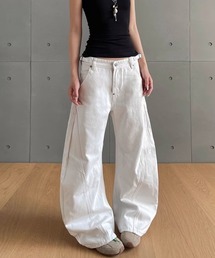 バックルデザインカーブパンツ