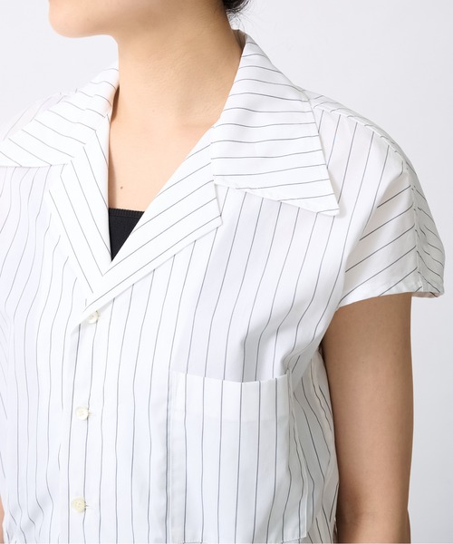 UJOH(ウジョー)の「【UJOH/ウジョー】Open Collar Cropped Shirt/オープンカラークロップドシャツ(シャツ/ブラウス・レディース・ホワイト・2)」の7枚目の写真
