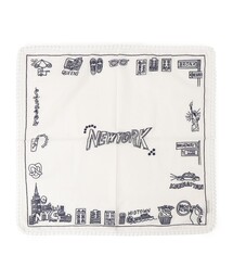 SHIPS | ANATHA: NEW YORK 刺繍 バンダナ スカーフ(ストール/ショール)