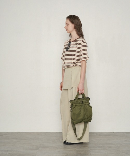 uchi.（ウチ）の「レイヤード風ラップワイドパンツ（その他パンツ・レディース・ブラック/ベージュ・MEDIUM/LARGE）」の7枚目の写真
