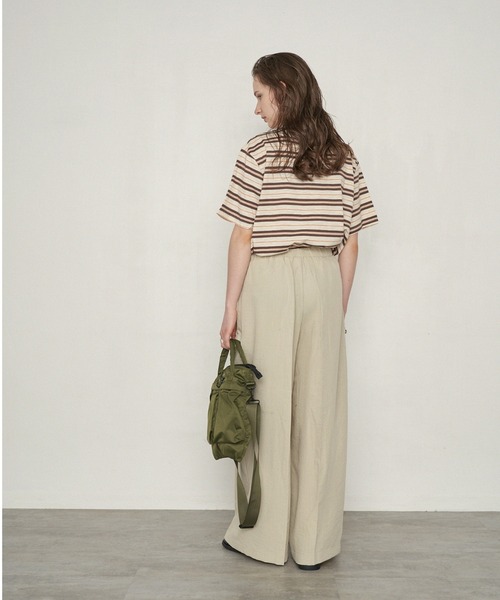 uchi.（ウチ）の「レイヤード風ラップワイドパンツ（その他パンツ・レディース・ブラック/ベージュ・MEDIUM/LARGE）」の9枚目の写真