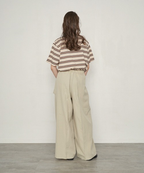 uchi.（ウチ）の「レイヤード風ラップワイドパンツ（その他パンツ・レディース・ブラック/ベージュ・MEDIUM/LARGE）」の10枚目の写真