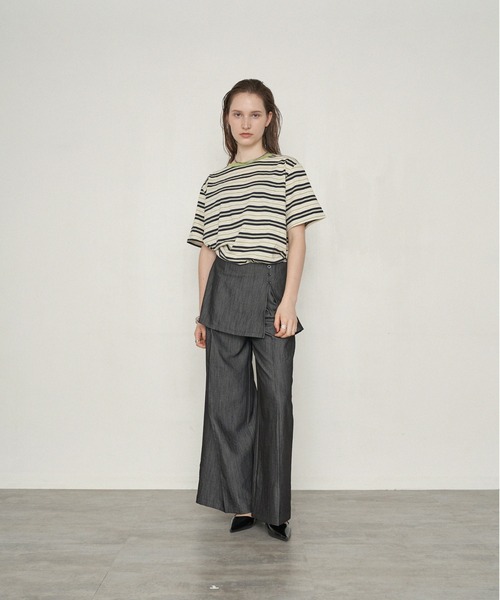 uchi.（ウチ）の「レイヤード風ラップワイドパンツ（その他パンツ・レディース・ブラック/ベージュ・MEDIUM/LARGE）」の17枚目の写真
