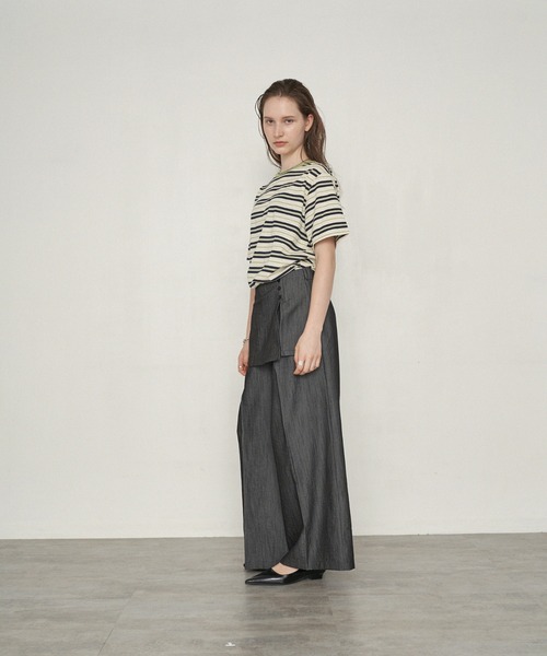 uchi.（ウチ）の「レイヤード風ラップワイドパンツ（その他パンツ・レディース・ブラック/ベージュ・MEDIUM/LARGE）」の19枚目の写真