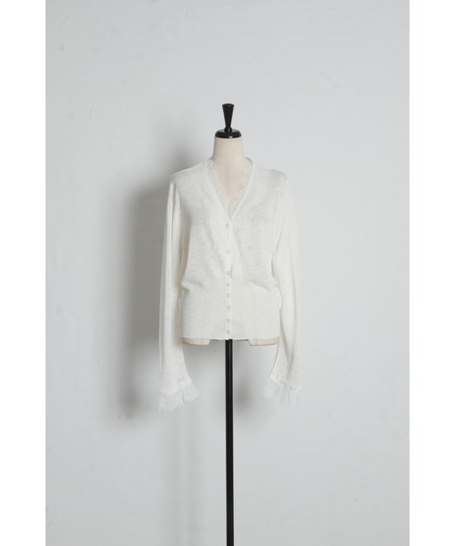 tocco closet(トッコ クローゼット)の「【ZOZO限定】レース装飾サマーニットカーディガン(カーディガン/ボレロ・レディース・ブラック/ホワイト・M)」の7枚目の写真