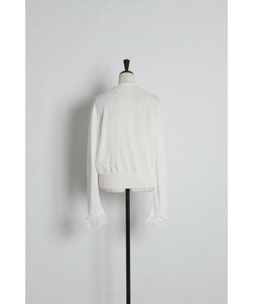 tocco closet(トッコ クローゼット)の「【ZOZO限定】レース装飾サマーニットカーディガン(カーディガン/ボレロ・レディース・ブラック/ホワイト・M)」の9枚目の写真