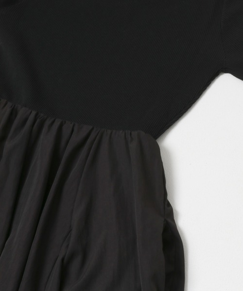 URBAN RESEARCH ROSSO WOMEN(アーバンリサーチ ロッソ)の「『一部WEB限定カラー』ニットドッキングワンピース(ワンピース・レディース・ベージュ系その他/ブラック系その他・FREE)」の4枚目の写真