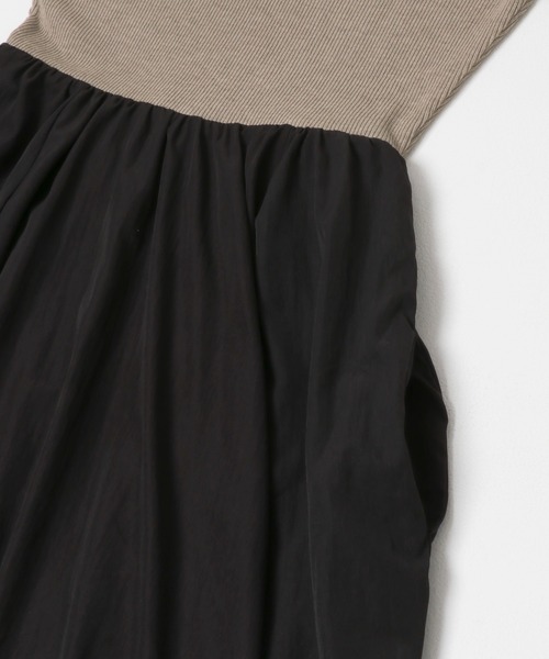 URBAN RESEARCH ROSSO WOMEN(アーバンリサーチ ロッソ)の「『一部WEB限定カラー』ニットドッキングワンピース(ワンピース・レディース・ベージュ系その他/ブラック系その他・FREE)」の7枚目の写真