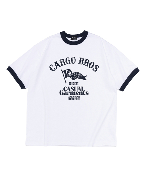 CARGOBROS(カーゴブロス)の「ウォッシュドヘリテージガーメントリンガーTシャツ(ホワイト)(Tシャツ/カットソー・メンズ・その他・FREE)」の1枚目の写真