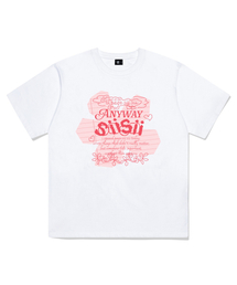 ノートフラワープリンティング半袖Tシャツホワイト