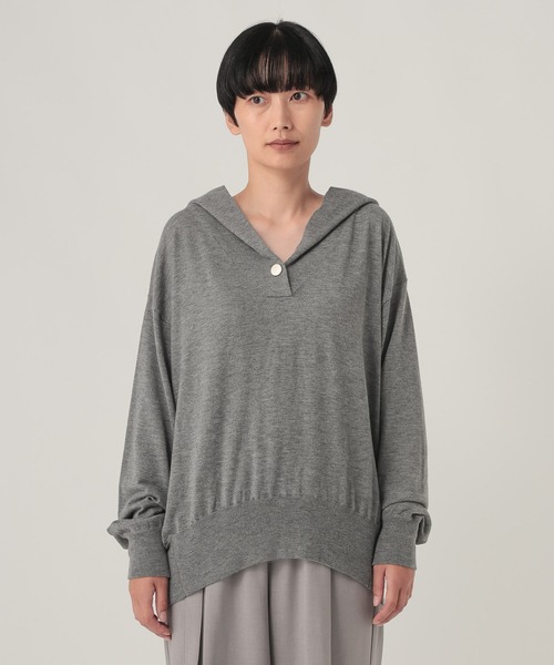 Elura(エルーラ)の「ウールコンフードプルオーバー/1055342(ニット/セーター・レディース・ブラック/ブラウン/グレー・FREE)」の14枚目の写真