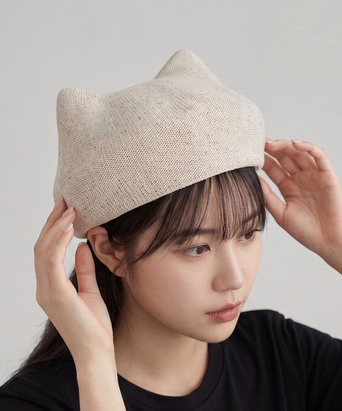 麻混ネコミミベレー（ハンチング/ベレー帽）｜CHELSEA New York