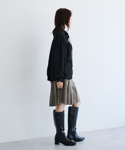 YECCA VECCA（イェッカヴェッカ）の「プリーツMIXキュロットパンツ（その他パンツ・レディース・ブラウン/ブラック・FREE）」の5枚目の写真