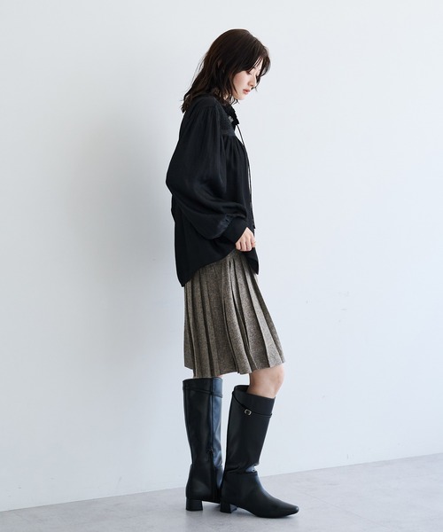 YECCA VECCA（イェッカヴェッカ）の「プリーツMIXキュロットパンツ（その他パンツ・レディース・ブラウン/ブラック・FREE）」の6枚目の写真