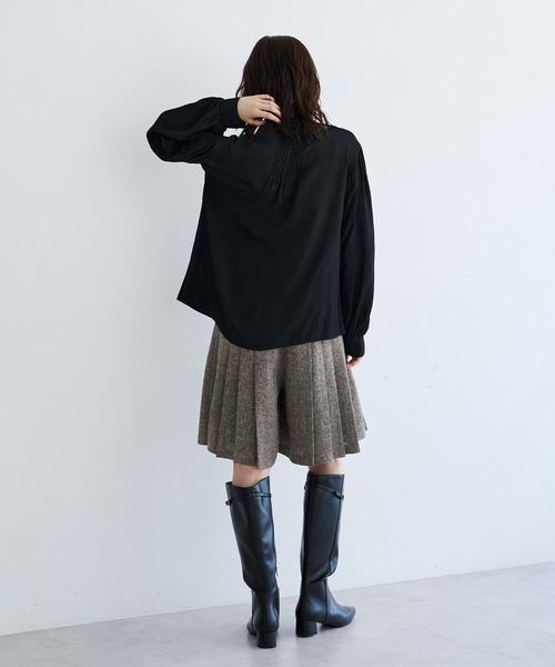 YECCA VECCA（イェッカヴェッカ）の「プリーツMIXキュロットパンツ（その他パンツ・レディース・ブラウン/ブラック・FREE）」の7枚目の写真