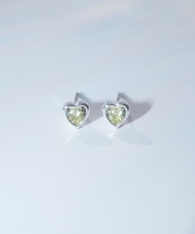 プチ キュービックジルコニア ハート ピアス