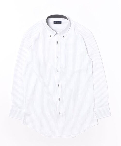 TOKYO SHIRTS(トウキョウシャツ)の「【吸水速乾】【COFREX】 形態安定ノンアイロン ボタンダウン 長袖ビジネスワイシャツ(ビジネスシャツ・メンズ・グレー・首回り42cm-裄丈82cm/首回り42cm-裄丈86cm/首回り43cm-裄丈82cm/首回り43cm-裄丈86cm/首回り37cm-裄丈80cm/首回り37cm-裄丈84cm/首回り39cm-裄丈80cm/首回り39cm-裄丈84cm/首回り41cm-裄丈82cm/首回り41cm-裄丈86cm)」の6枚目の写真