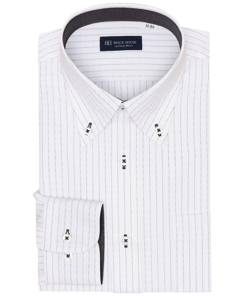 TOKYO SHIRTS(トウキョウシャツ)の「【吸水速乾】【COFREX】 形態安定ノンアイロン ボタンダウン 長袖ビジネスワイシャツ(ビジネスシャツ・メンズ・グレー・首回り42cm-裄丈82cm/首回り42cm-裄丈86cm/首回り43cm-裄丈82cm/首回り43cm-裄丈86cm/首回り37cm-裄丈80cm/首回り37cm-裄丈84cm/首回り39cm-裄丈80cm/首回り39cm-裄丈84cm/首回り41cm-裄丈82cm/首回り41cm-裄丈86cm)」の1枚目の写真