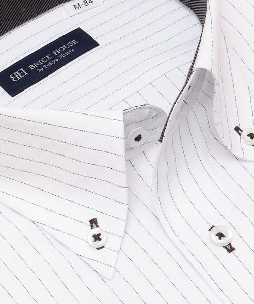 TOKYO SHIRTS(トウキョウシャツ)の「【吸水速乾】【COFREX】 形態安定ノンアイロン ボタンダウン 長袖ビジネスワイシャツ(ビジネスシャツ・メンズ・グレー・首回り42cm-裄丈82cm/首回り42cm-裄丈86cm/首回り43cm-裄丈82cm/首回り43cm-裄丈86cm/首回り37cm-裄丈80cm/首回り37cm-裄丈84cm/首回り39cm-裄丈80cm/首回り39cm-裄丈84cm/首回り41cm-裄丈82cm/首回り41cm-裄丈86cm)」の2枚目の写真