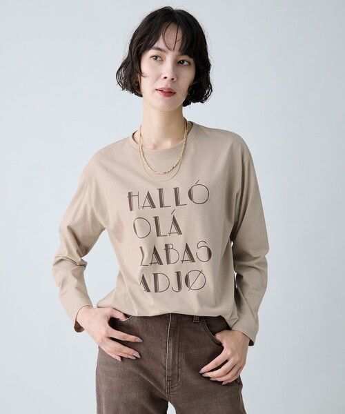 ANY(エニィ)の「ロングスリーブロゴTシャツ(Tシャツ/カットソー・レディース・ダークグリーン系/ベージュ系/ダークブラウン系/ホワイト系・X-LARGE)」の3枚目の写真