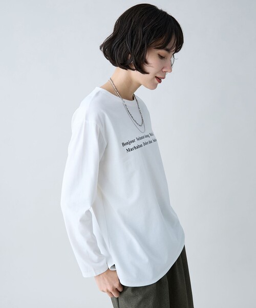 ANY(エニィ)の「ロングスリーブロゴTシャツ(Tシャツ/カットソー・レディース・ダークグリーン系/ベージュ系/ダークブラウン系/ホワイト系・X-LARGE)」の11枚目の写真
