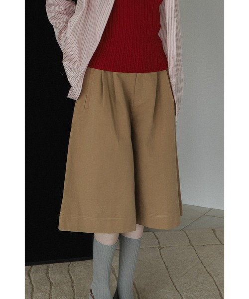 tento(テント)の「Wide-Leg Chino Shorts(チノパンツ・レディース・ブラウン/ベージュ/ブラック・36/38)」の4枚目の写真