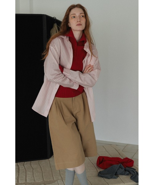 tento(テント)の「Wide-Leg Chino Shorts(チノパンツ・レディース・ブラウン/ベージュ/ブラック・36/38)」の5枚目の写真