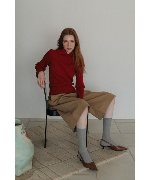 tento(テント)の「Wide-Leg Chino Shorts(チノパンツ・レディース・ブラウン/ベージュ/ブラック・36/38)」の13枚目の写真