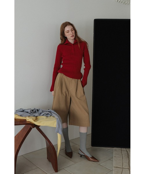 tento(テント)の「Wide-Leg Chino Shorts(チノパンツ・レディース・ブラウン/ベージュ/ブラック・36/38)」の11枚目の写真